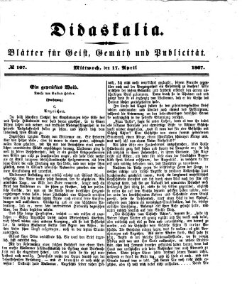 Didaskalia Mittwoch 17. April 1867