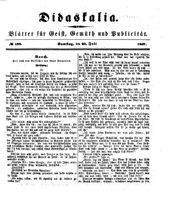 Didaskalia Samstag 20. Juli 1867