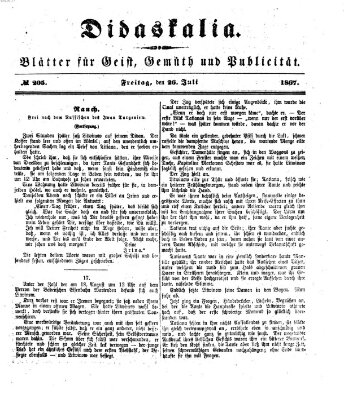 Didaskalia Freitag 26. Juli 1867