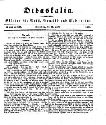 Didaskalia Dienstag 30. Juli 1867