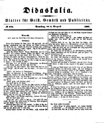 Didaskalia Samstag 3. August 1867
