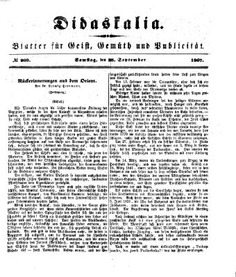 Didaskalia Samstag 28. September 1867