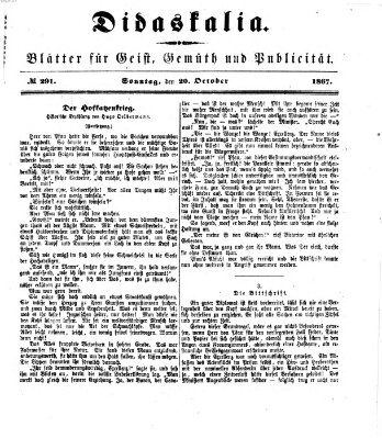 Didaskalia Sonntag 20. Oktober 1867