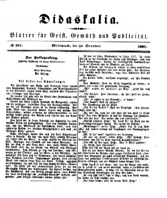Didaskalia Mittwoch 30. Oktober 1867