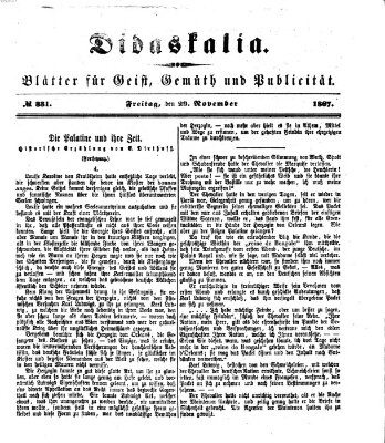 Didaskalia Freitag 29. November 1867