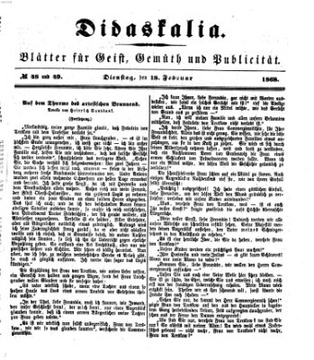 Didaskalia Dienstag 18. Februar 1868
