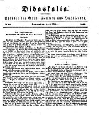 Didaskalia Donnerstag 5. März 1868