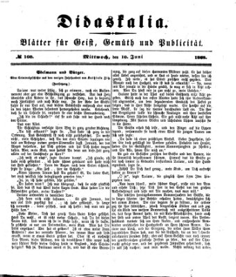 Didaskalia Mittwoch 10. Juni 1868