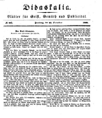 Didaskalia Freitag 23. Oktober 1868
