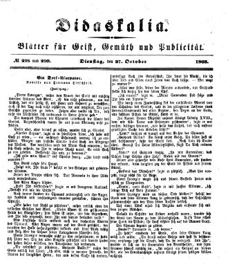 Didaskalia Dienstag 27. Oktober 1868