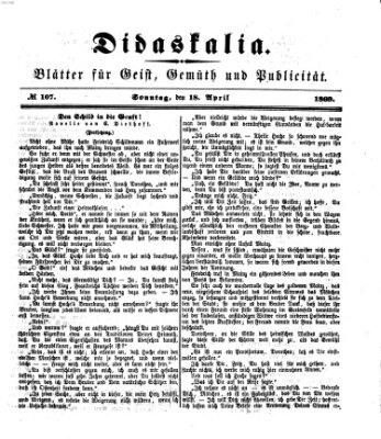 Didaskalia Sonntag 18. April 1869
