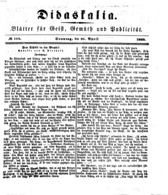 Didaskalia Sonntag 25. April 1869