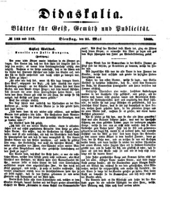 Didaskalia Dienstag 25. Mai 1869