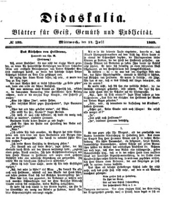 Didaskalia Mittwoch 14. Juli 1869