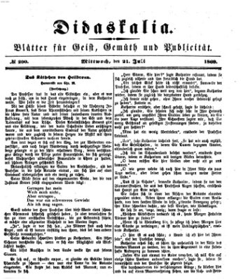 Didaskalia Mittwoch 21. Juli 1869