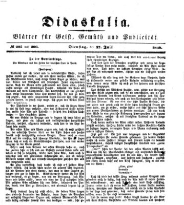 Didaskalia Dienstag 27. Juli 1869