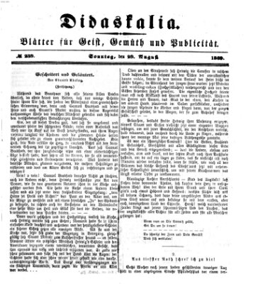 Didaskalia Sonntag 29. August 1869