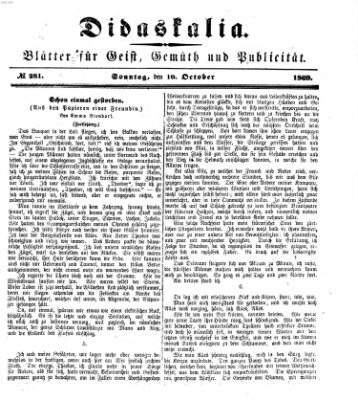 Didaskalia Sonntag 10. Oktober 1869