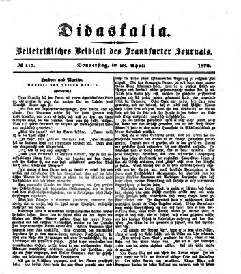 Didaskalia Donnerstag 28. April 1870