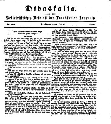 Didaskalia Freitag 3. Juni 1870