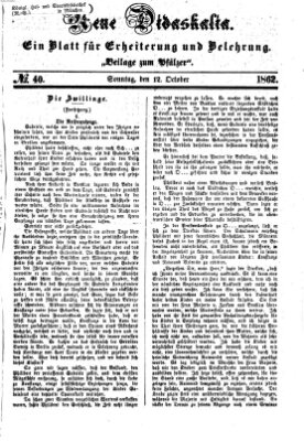 Neue Didaskalia (Pfälzer) Sonntag 12. Oktober 1862