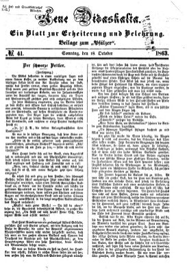 Neue Didaskalia (Pfälzer) Sonntag 18. Oktober 1863