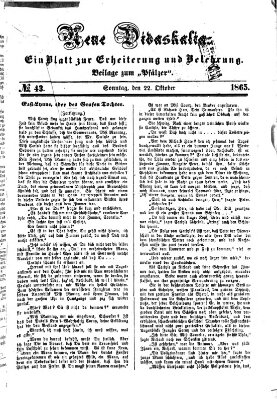 Neue Didaskalia (Pfälzer) Sonntag 22. Oktober 1865