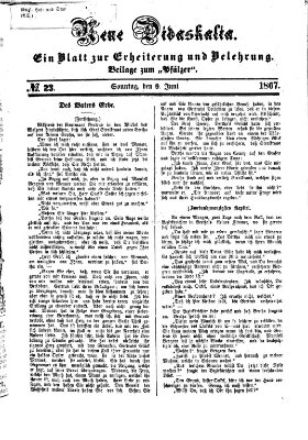 Neue Didaskalia (Pfälzer) Sonntag 9. Juni 1867