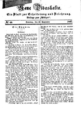 Neue Didaskalia (Pfälzer) Sonntag 29. September 1867