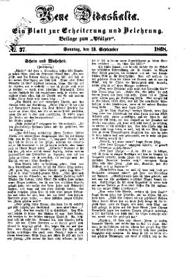 Neue Didaskalia (Pfälzer) Sonntag 13. September 1868