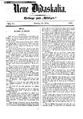 Neue Didaskalia (Pfälzer) Sonntag 28. März 1869