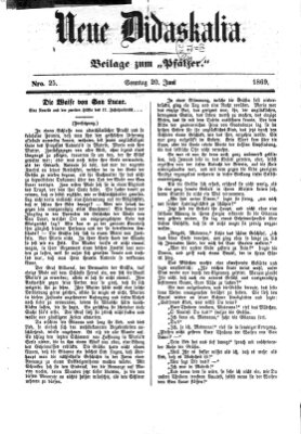 Neue Didaskalia (Pfälzer) Sonntag 20. Juni 1869