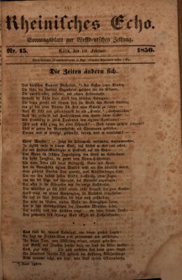 Rheinisches Echo Sonntag 10. Februar 1850