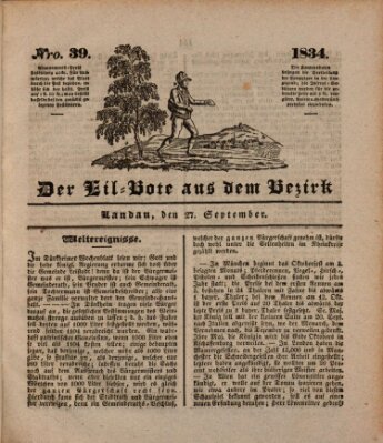 Der Eil-Bote aus dem Bezirk (Der Eilbote) Samstag 27. September 1834