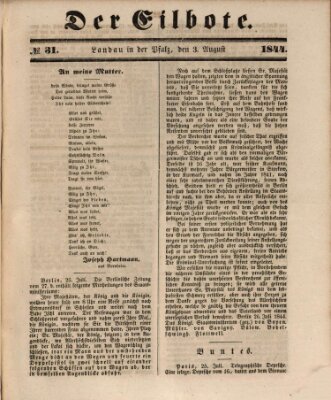 Der Eilbote Samstag 3. August 1844