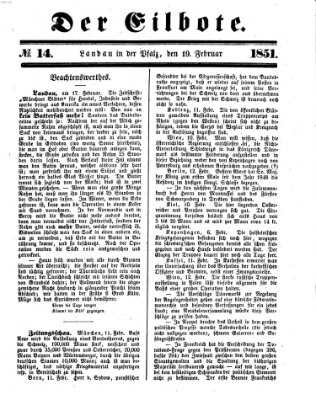 Der Eilbote Mittwoch 19. Februar 1851