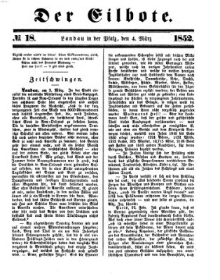 Der Eilbote Donnerstag 4. März 1852