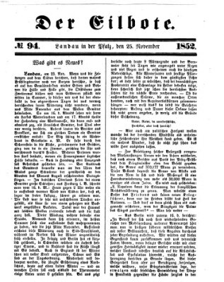Der Eilbote Donnerstag 25. November 1852