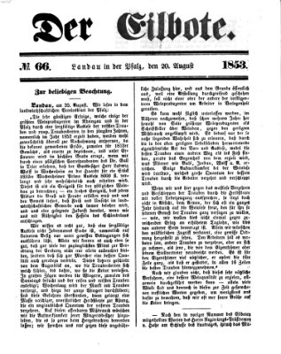 Der Eilbote Samstag 20. August 1853