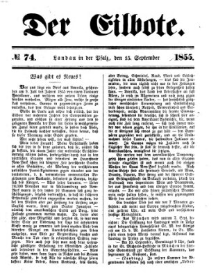 Der Eilbote Samstag 15. September 1855