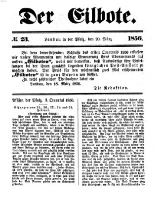 Der Eilbote Donnerstag 20. März 1856