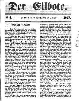 Der Eilbote Samstag 17. Januar 1857