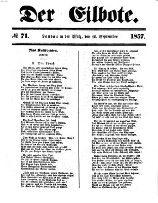 Der Eilbote Donnerstag 10. September 1857