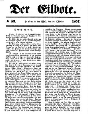 Der Eilbote Donnerstag 22. Oktober 1857