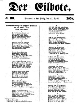 Der Eilbote Samstag 17. April 1858