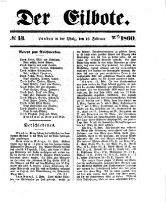 Der Eilbote Donnerstag 16. Februar 1860