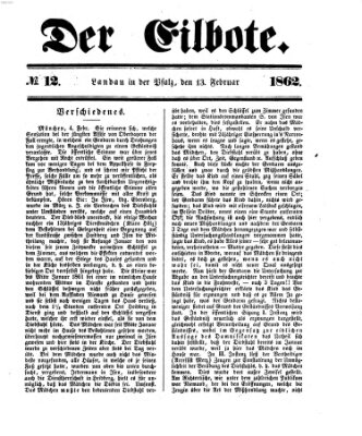 Der Eilbote Donnerstag 13. Februar 1862