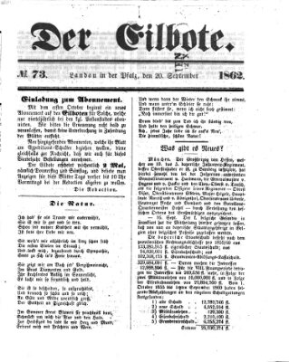Der Eilbote Samstag 20. September 1862
