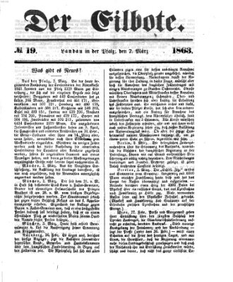 Der Eilbote Samstag 7. März 1863
