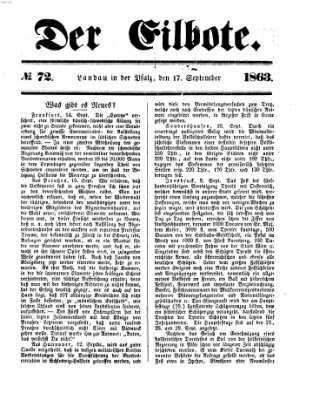 Der Eilbote Donnerstag 17. September 1863